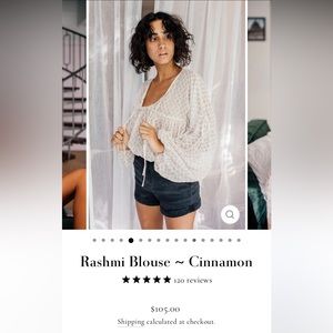 Daughters of India Rashmi Blouse Cinnamon size Small